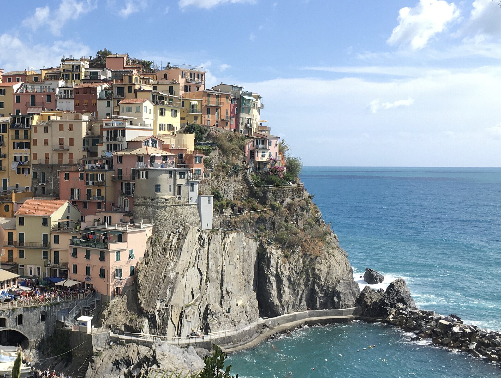 Regional train along the Ligurian coast near Genoa